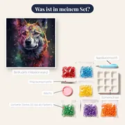 Deutscher Schäferhund, aufmerksamer Blick – Diamond Painting – Inhalt des Sets