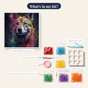 German Shepherd Attentive Gaze Diamond Painting – kit contents