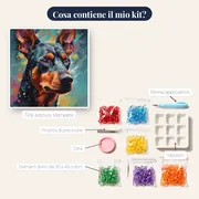 Gordon Setter a Riposo - Diamond Painting – contenuto del kit