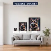 Deutscher Schäferhund im Wind Diamond Painting – verfügbare Größen