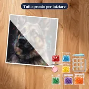 Pastore Tedesco al Vento Diamond Painting – kit pronto per iniziare