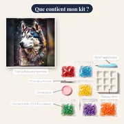Husky Sibérien aux Yeux de Glace – contenu du kit