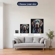 Black Retriever Color Burst Diamond Painting – available sizes