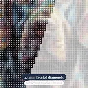 Black Retriever Color Burst Diamond Painting – diamond close-up