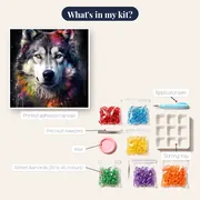 Alaskan Malamute, Spirit of the North Diamond Painting – kit contents