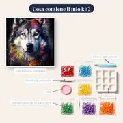 Alaskan Malamute, Spirito del Nord - Diamond Painting – contenuto del kit