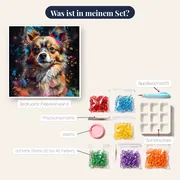 Langhaar-Chihuahua Diamond Painting – Inhalt des Sets