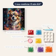 Chihuahua a Pelo Lungo Diamond Painting – contenuto del kit
