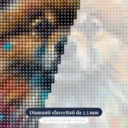 Volpino di Pomerania, Palla di Pelo - Diamond Painting – primo piano dei diamanti