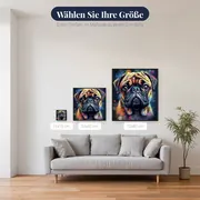 Mops, lustiges Porträt Diamond Painting – verfügbare Größen