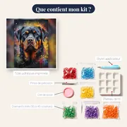 Rottweiler Pop Art aux Éclaboussures – contenu du kit