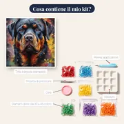 Rottweiler Guardiano Fedele Diamond Painting – contenuto del kit