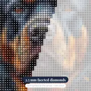 Loyal Guardian Rottweiler Diamond Painting – diamond close-up