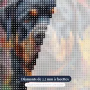 Rottweiler Pop Art aux Éclaboussures – gros plan des diamants