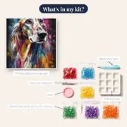English Setter at Rest Diamond Painting – kit contents