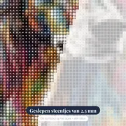 Engelse Setter in Rust Diamond Painting – close-up van de steentjes