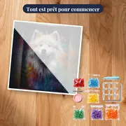 Samoyède au Doux Sourire – kit prêt à commencer