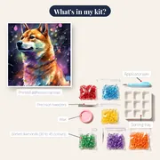 Corgi, Joyful Companion Diamond Painting – kit contents
