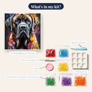 Protective Bullmastiff Diamond Painting – kit contents