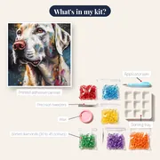 English Setter Color Splash Diamond Painting – kit contents