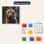 Loyal German Shepherd Diamond Painting – kit contents