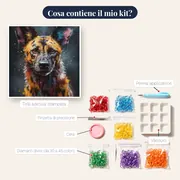 Pastore Tedesco Fedele Diamond Painting – contenuto del kit