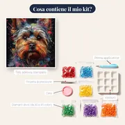 Yorkshire Terrier a Riposo - Diamond Painting – contenuto del kit