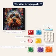 Yorkshire Terrier in Rust Diamond Painting – inhoud van het pakket