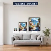 Amalfi, Die Blumentreppe - Diamond Painting – verfügbare Größen