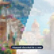 Amalfi, Le Scale Fiorite - Diamond Painting – primo piano dei diamanti