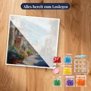 Amalfi, Die Blumentreppe - Diamond Painting – Set bereit zum Loslegen