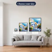 Santorin, Azure Domes Diamond Painting – available sizes