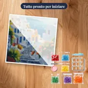 Diamond Painting Santorini, Le Cupole Azzurre – kit pronto per iniziare