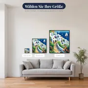 Santorin, weiße Klippen Diamond Painting – verfügbare Größen