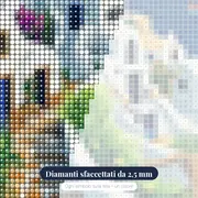 Santorini, Scogliere Bianche Diamond Painting – primo piano dei diamanti