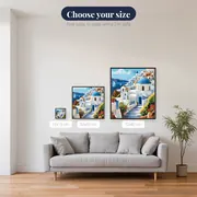 Santorin, The Windmill Path Diamond Painting – available sizes