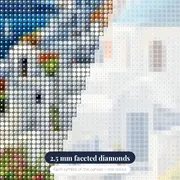 Santorin, The Windmill Path Diamond Painting – diamond close-up