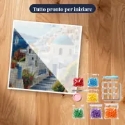 Santorini, Il Sentiero del Mulino Diamond Painting – kit pronto per iniziare