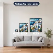 Santorini, Gassen des Lichts Diamond Painting – verfügbare Größen