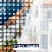 Santorini, Gassen des Lichts Diamond Painting – Nahaufnahme der Steine
