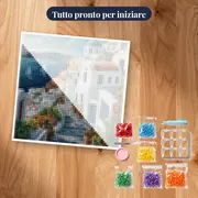 Diamond Painting Santorini, Vicoli di Luce – kit pronto per iniziare