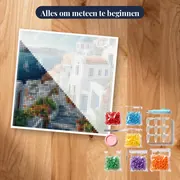 Santorin, Stralende Steegjes Diamond Painting – pakket klaar om te beginnen