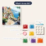 Amalfi, Colors of the Coast Diamond Painting – kit contents