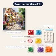 Villaggio Italiano, La Pausa Caffè - Diamond Painting – contenuto del kit