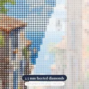 Coastal Village, Path to the Sea Diamond Painting – diamond close-up
