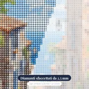 Villaggio Costiero, Discesa verso il Mare - Diamond Painting – primo piano dei diamanti