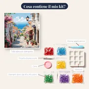 Riviera, Balcone sul Golfo - Diamond Painting – contenuto del kit