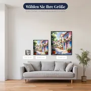Rosa Haus mit azurblauen Läden Diamond Painting – verfügbare Größen