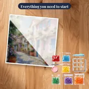 Pink House, Azure Shutters Diamond Painting – kit ready to start
