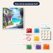 Meeresterrasse, Geheime Bucht Diamond Painting – Inhalt des Sets